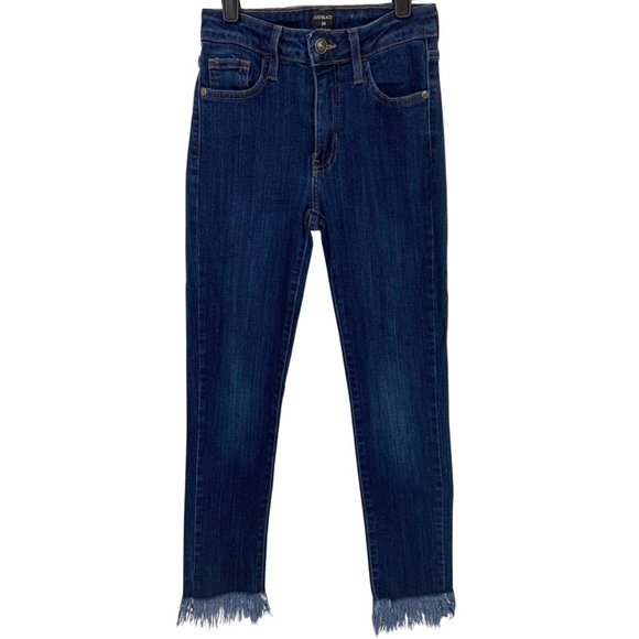 Just Black Denim - Just Black Blue Skinny Jeans with Frayed Bottoms